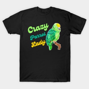 Crazy Parrot Lady - Funny Amazon Parrot Bird Owner Watercolor T-Shirt